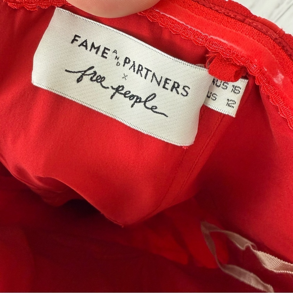 Fame and Partners x Free People Elegant Red Maxi Dress US 12 - Picture 8 of 8